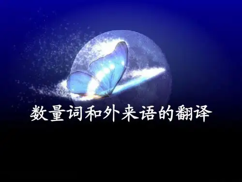 外来语和数量词