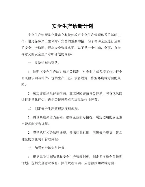 安全生产诊断计划