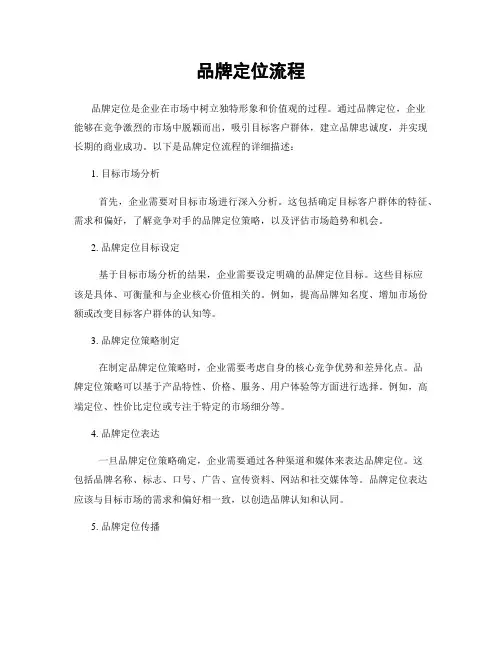 品牌定位流程