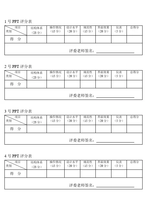 PPT评分表