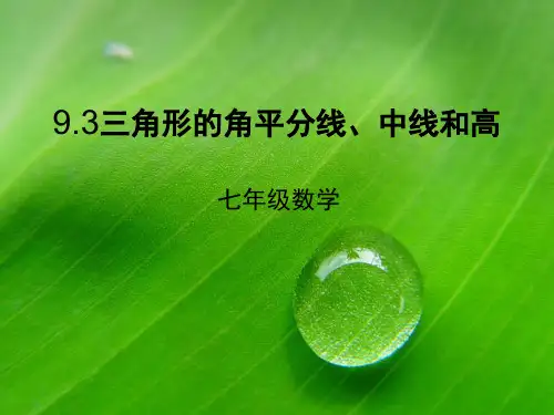 《三角形的角平分线、中线和高》PPT课件