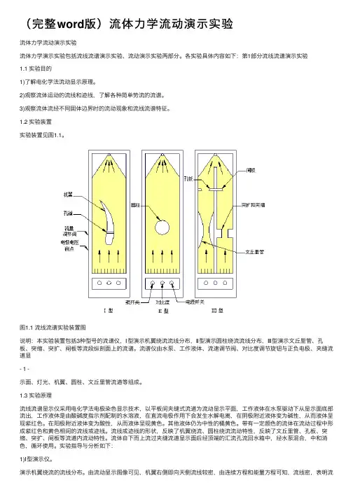 （完整word版）流体力学流动演示实验