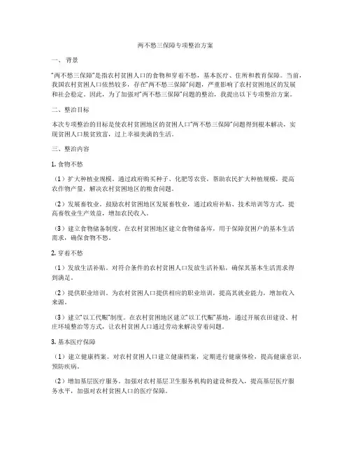 两不愁三保障专项整治方案