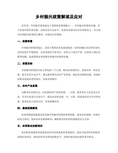 乡村振兴政策解读及应对