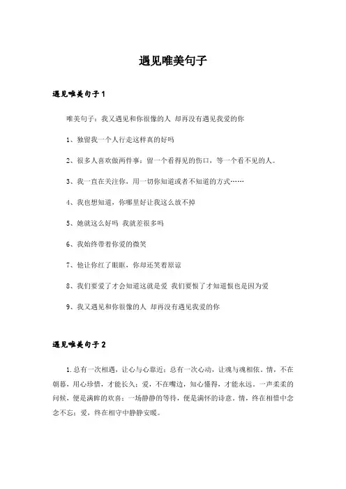2024年遇见唯美句子
