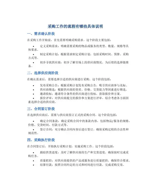 采购工作的流程有哪些具体说明