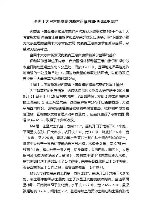 全国十大考古新发现内蒙古正镶白旗伊和淖尔墓群
