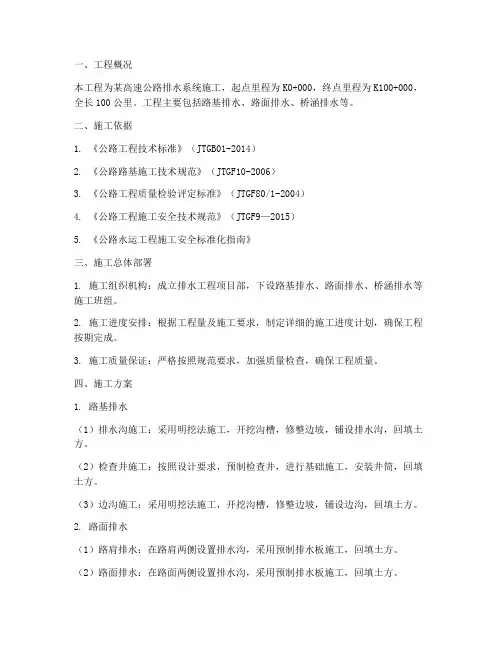 高速公路排水工程施工方案