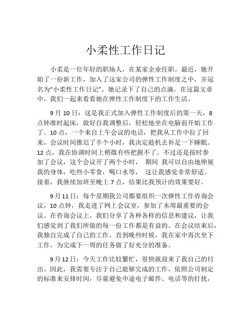 小柔性工作日记