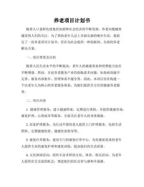养老项目计划书