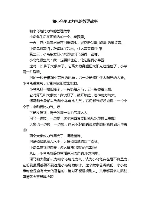 和小乌龟比力气的哲理故事