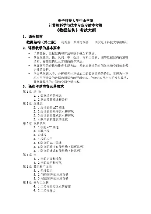 计算机科学与技术专业专升本考纲