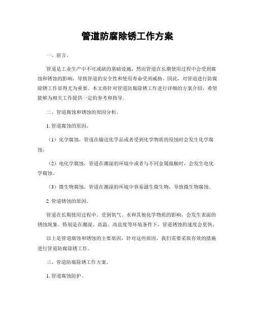 管道防腐除锈工作方案