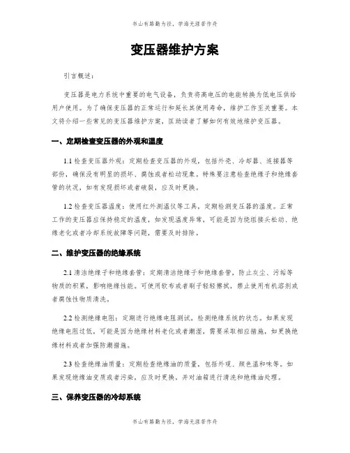 变压器维护方案