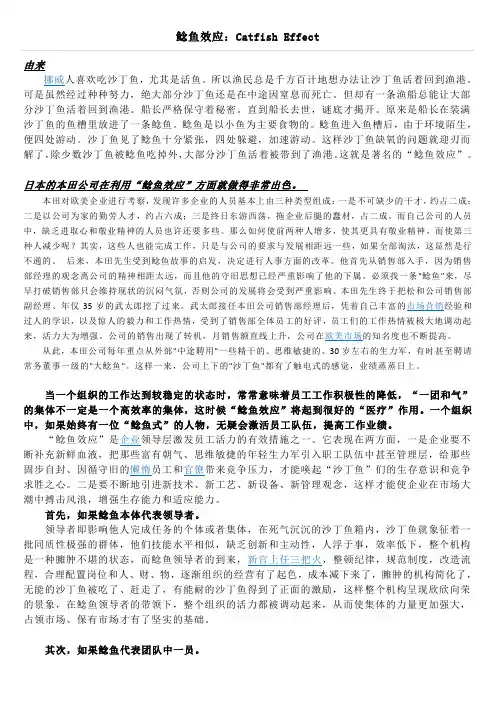 鲶鱼效应的应用