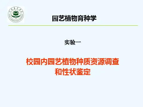 《园艺植物育种学》实验课件吴玉霞