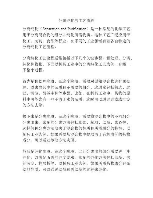 分离纯化的工艺流程