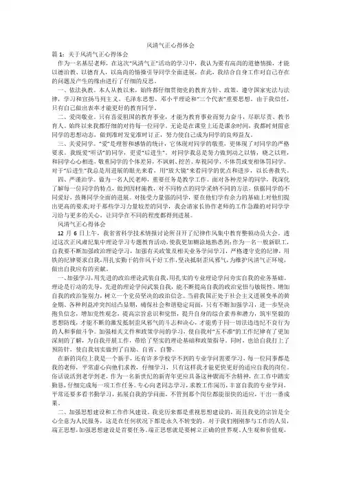 风清气正心得体会