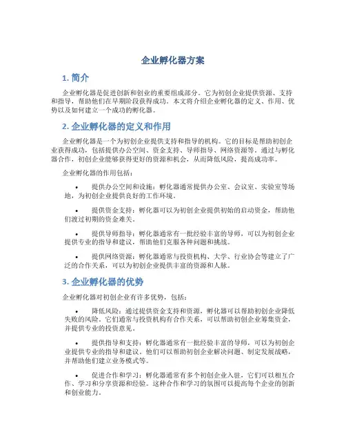 企业孵化器方案