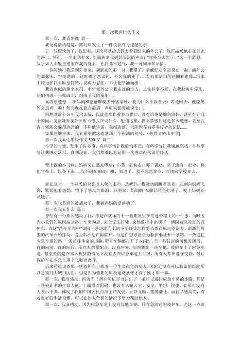 那一次我真什么作文