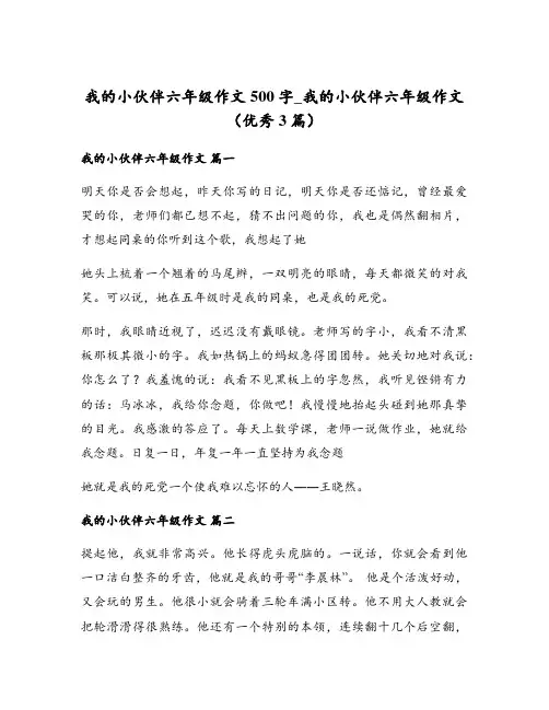 我的小伙伴六年级作文500字_我的小伙伴六年级作文(优秀3篇)