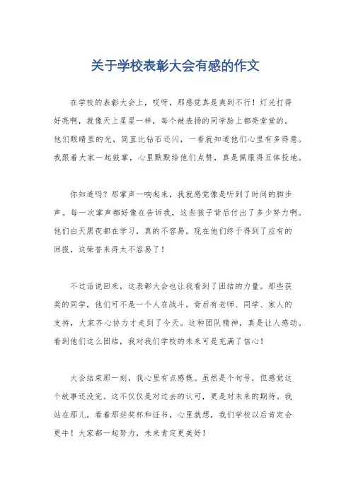 关于学校表彰大会有感的作文