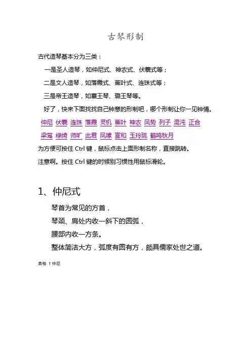 古琴形制