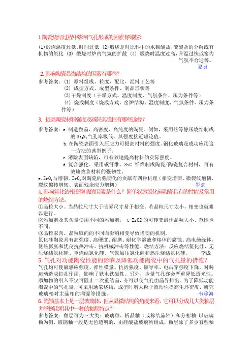 陶瓷材料显微结构与性能