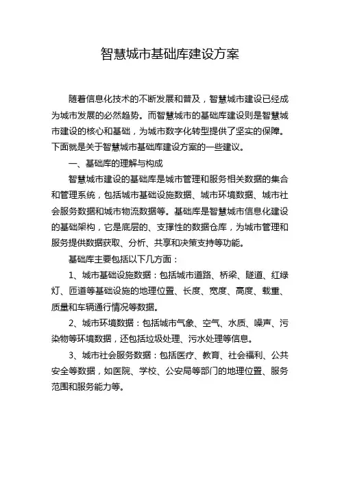 智慧城市基础库建设方案