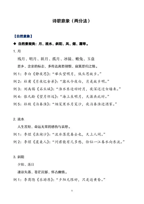 中考诗歌意象归纳(两分法)