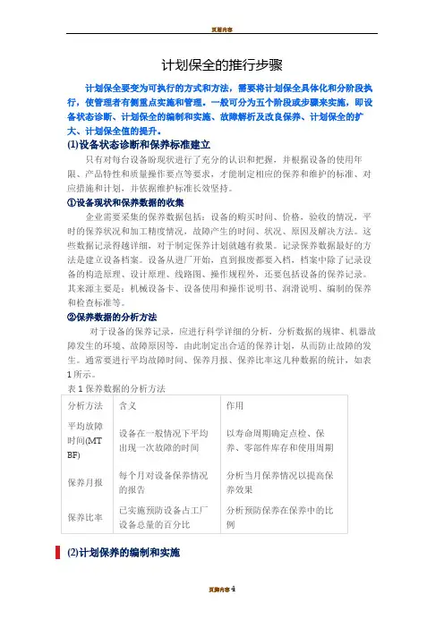 145.计划保全的推行步骤