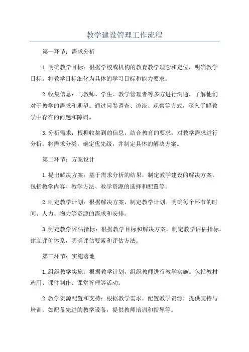 教学建设管理工作流程