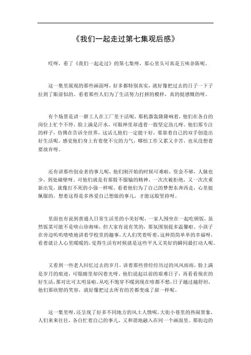 我们一起走过第七集观后感