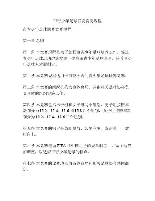 市青少年足球联赛竞赛规程