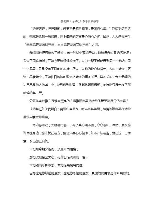 郭初阳《远和近》教学实录感想