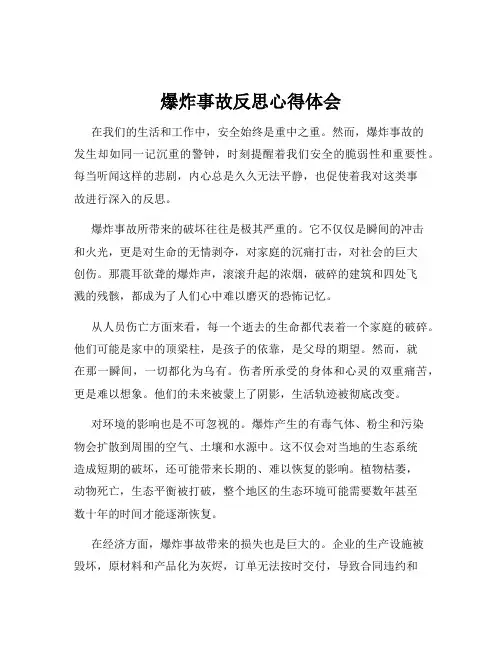 爆炸事故反思心得体会