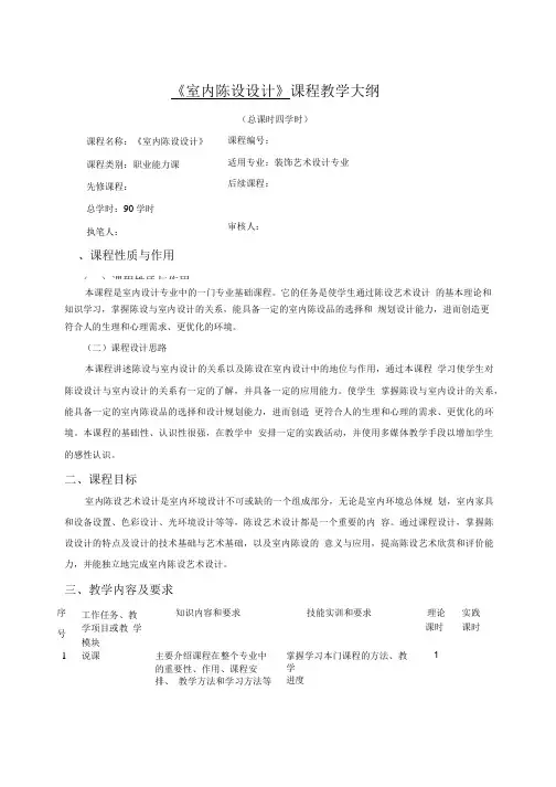 《室内陈设设计》教学大纲1.doc