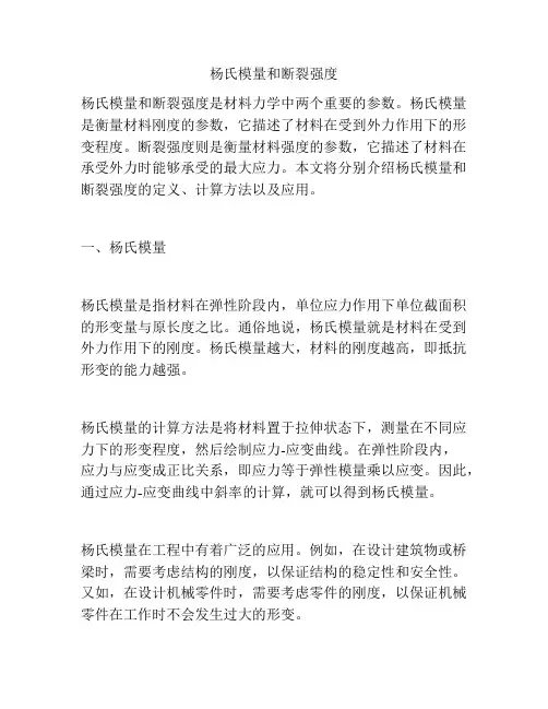 杨氏模量和断裂强度