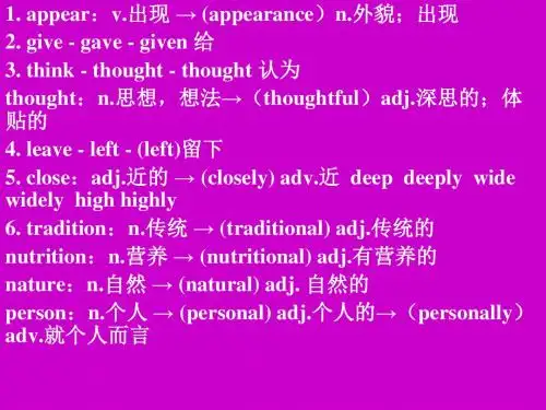 语法填空词汇