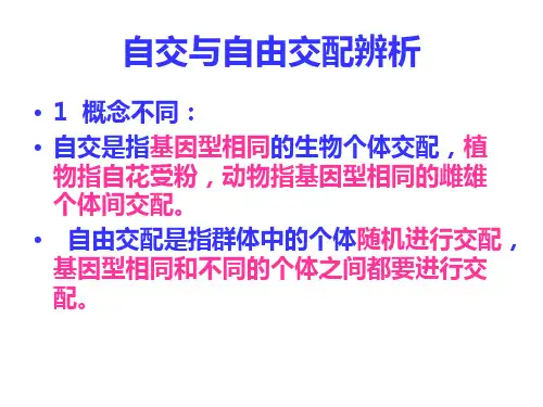 一轮复习自交与自由交配专题ppt课件