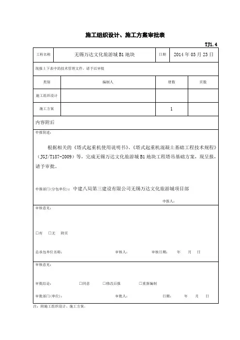 施工组织设计、施工方案审批表