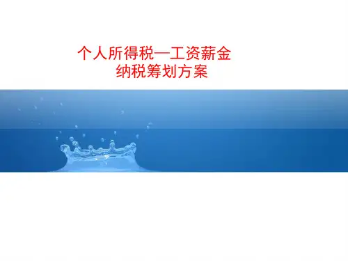 个人所得税工资薪酬纳税筹划.pptx
