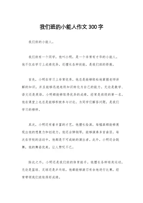 我们班的小能人作文300字