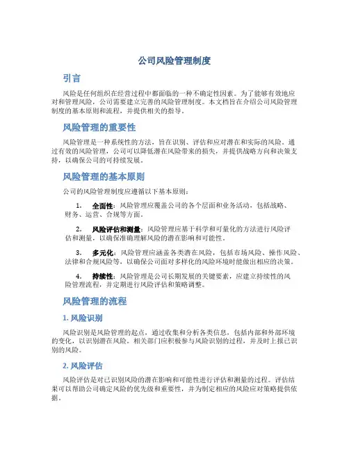 公司风险管理制度