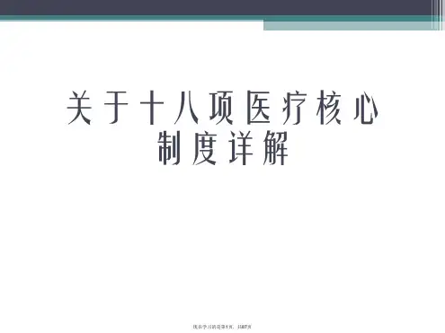 十八项医疗核心制度详解课件