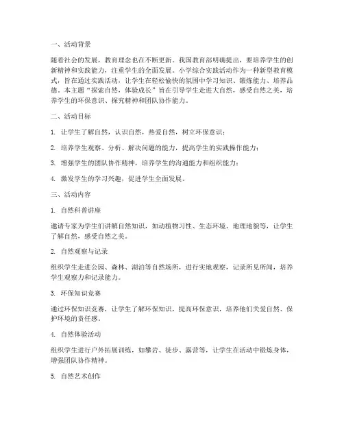 小小学综合实践活动主题