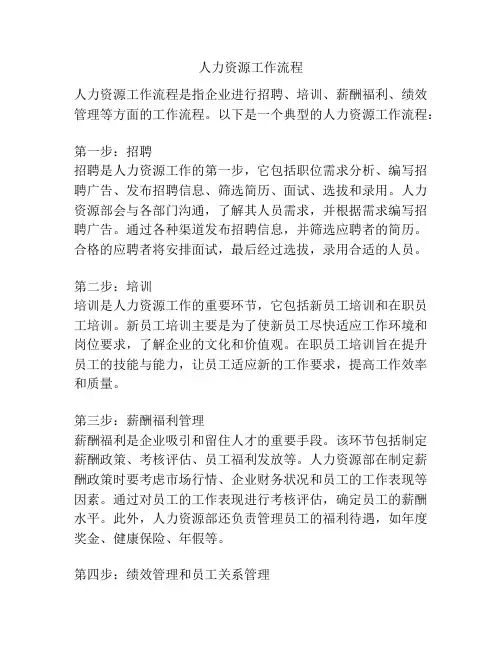 人力资源工作流程
