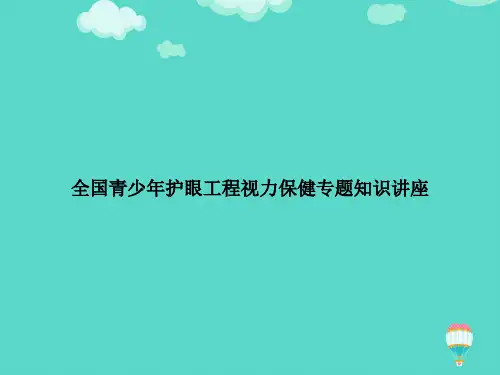 【高质量】全国青少年护眼工程视力保健专题知识讲座PPT文档
