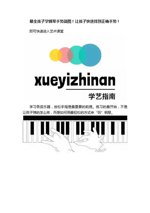 最全孩子学钢琴手势简图！让孩子快速找到正确手势！