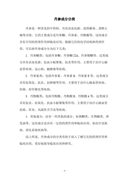 丹参成分分类